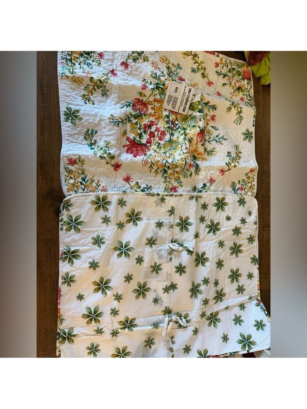 NWT Emily Standard size Pillow Shams by Cracker Barrel Quilted, Floral Beautiful - Picture 4 of 12